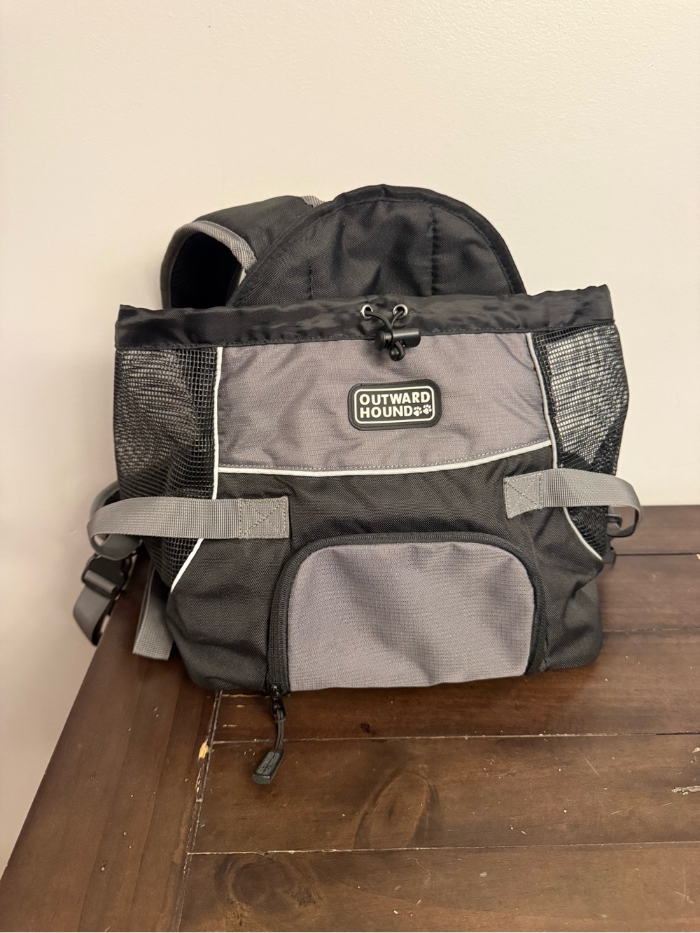 Outward Hound Black and Gray Pet Travel Backpack